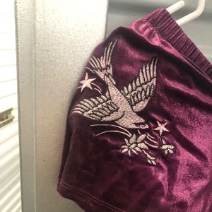 Crushed velvet peasant top